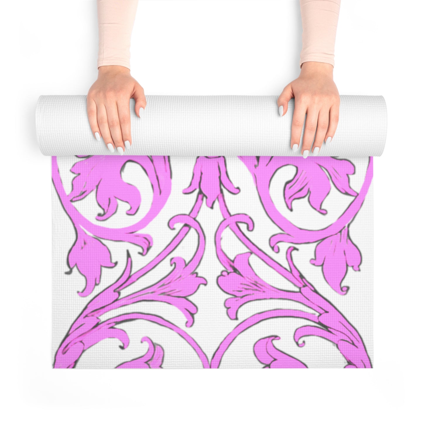 Scrollwork Exercise Mat Pink
