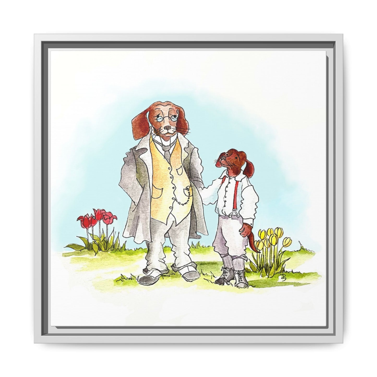 Dogi Fun Matte Canvas Framed