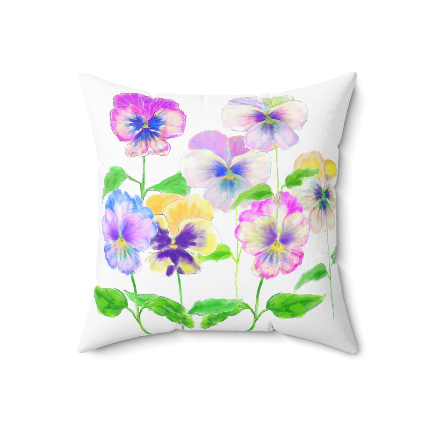 Flower Fun Spun Polyester Square Pillow