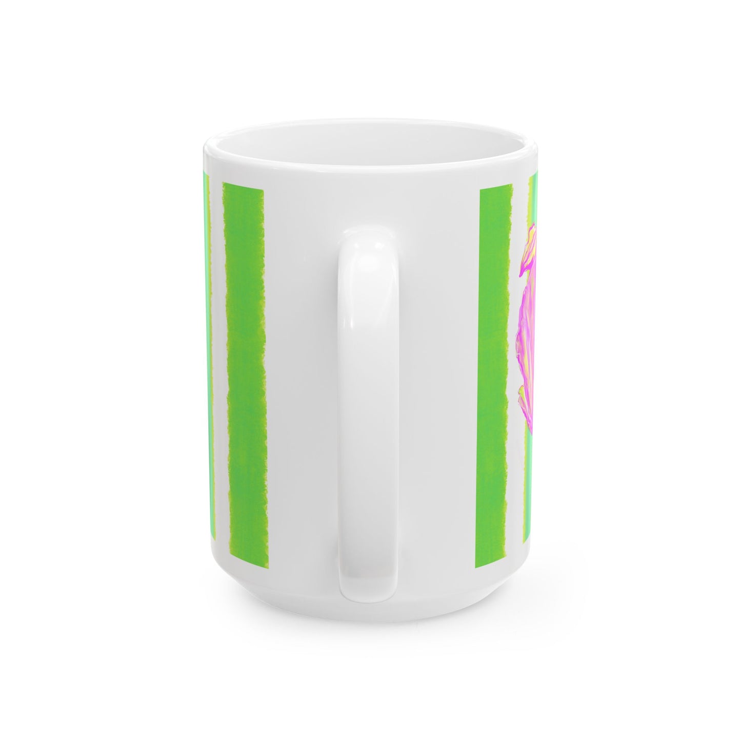 Dancing Tulips Mug Green Pink