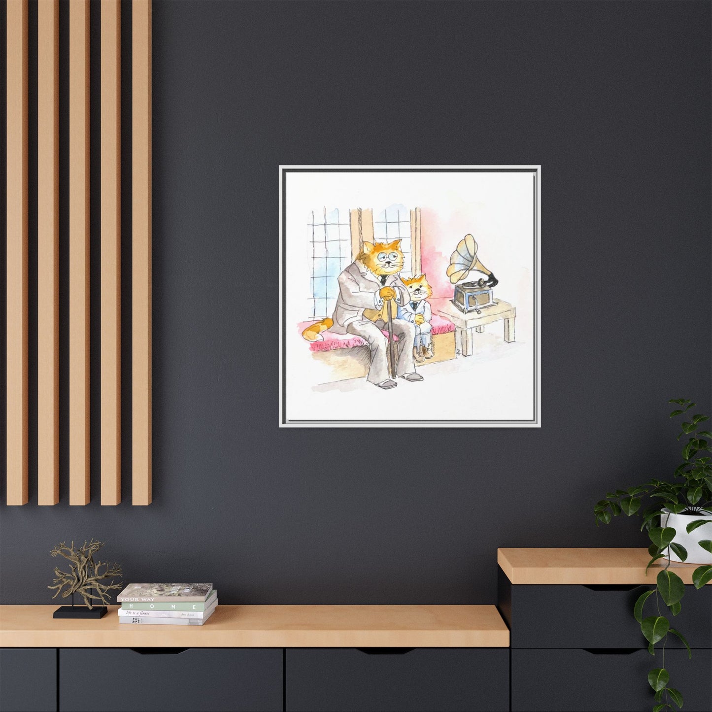 Kitty Fun Matte Canvas Framed