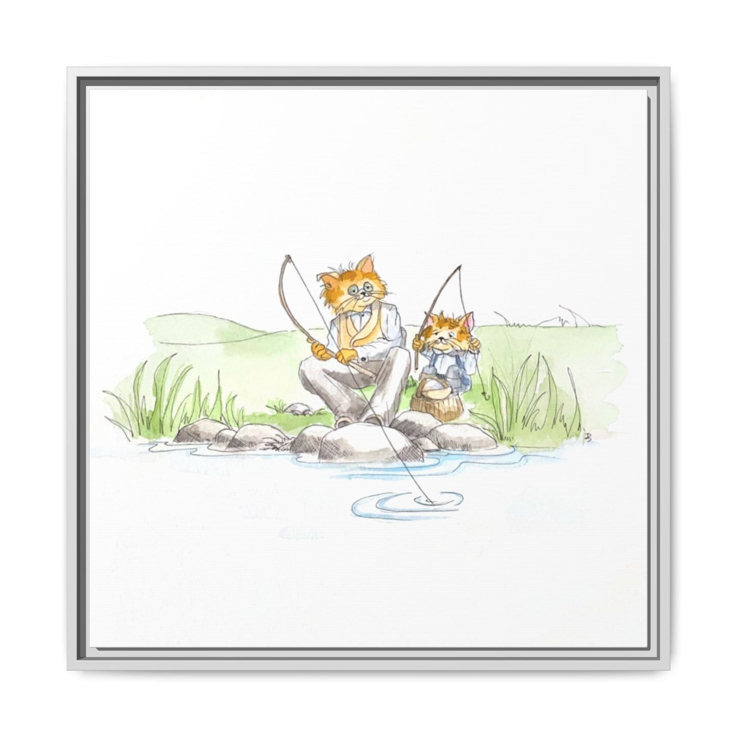 Kitty Fun Matte Canvas Framed