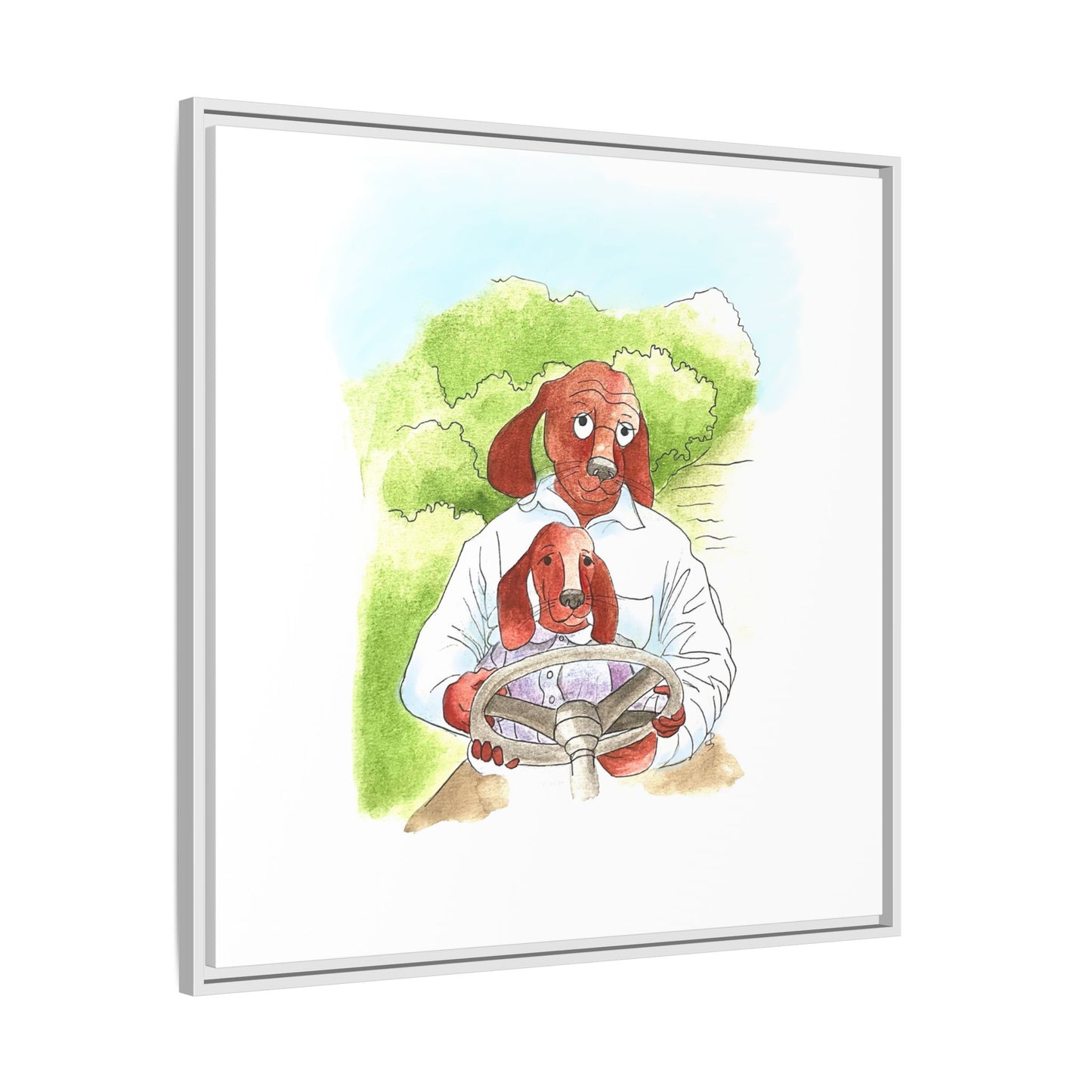 Dogi Fun Matte Canvas Framed