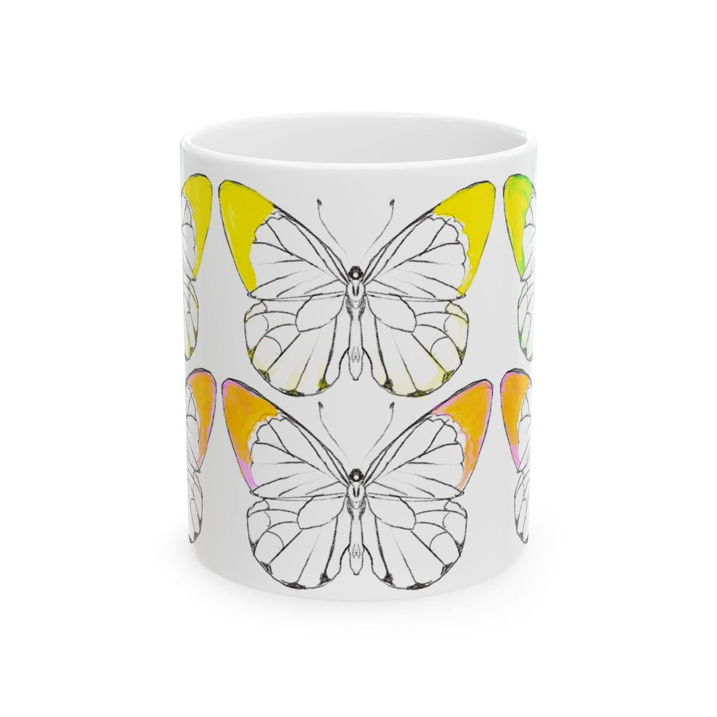 Chroma Ceramic Mug, (11oz, 15oz) yellow orange