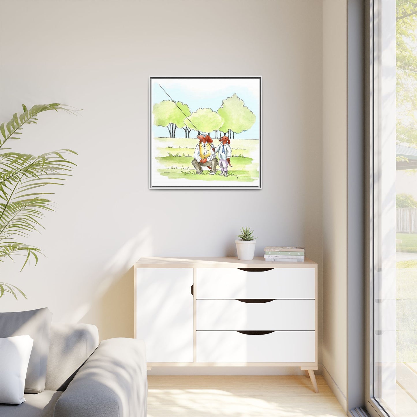 Dogi Fun Matte Canvas Framed