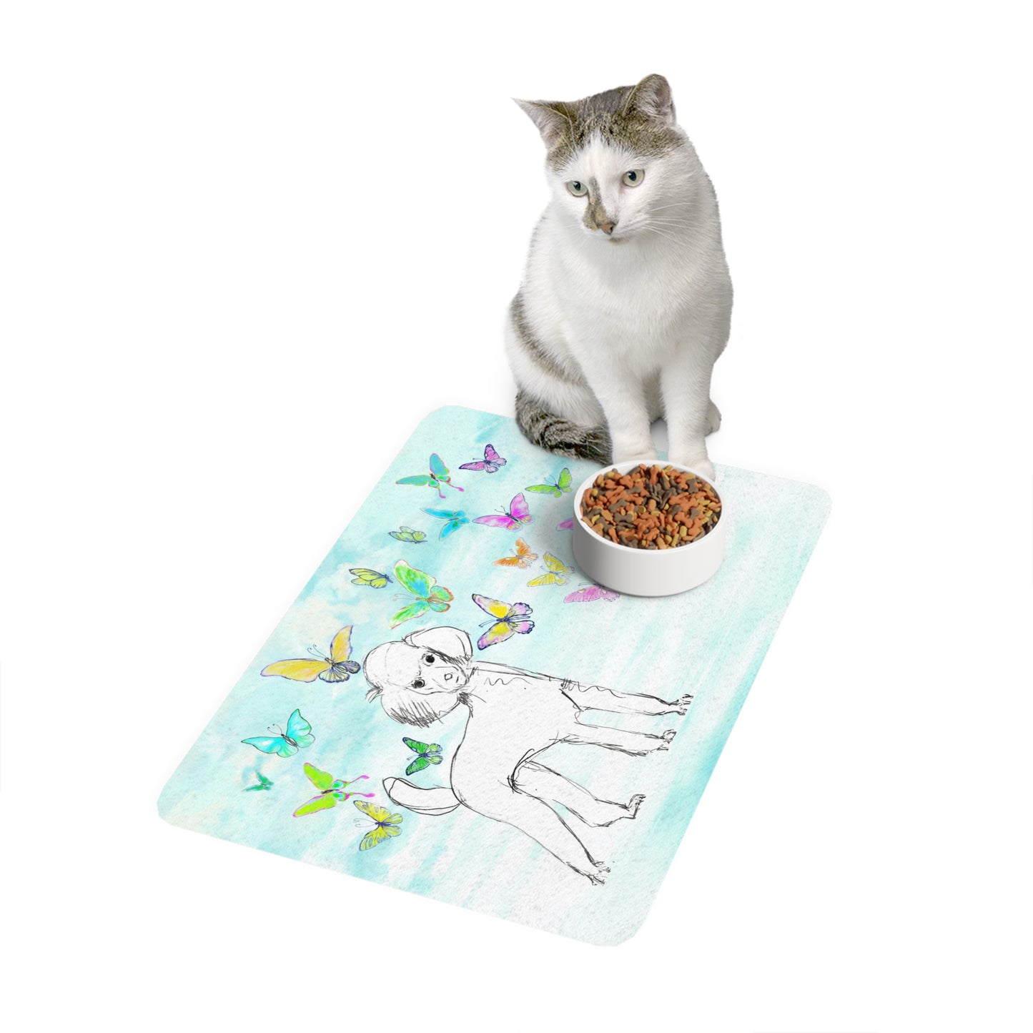 Dogi Butterfly Flutter Pet Food Mat Poodle