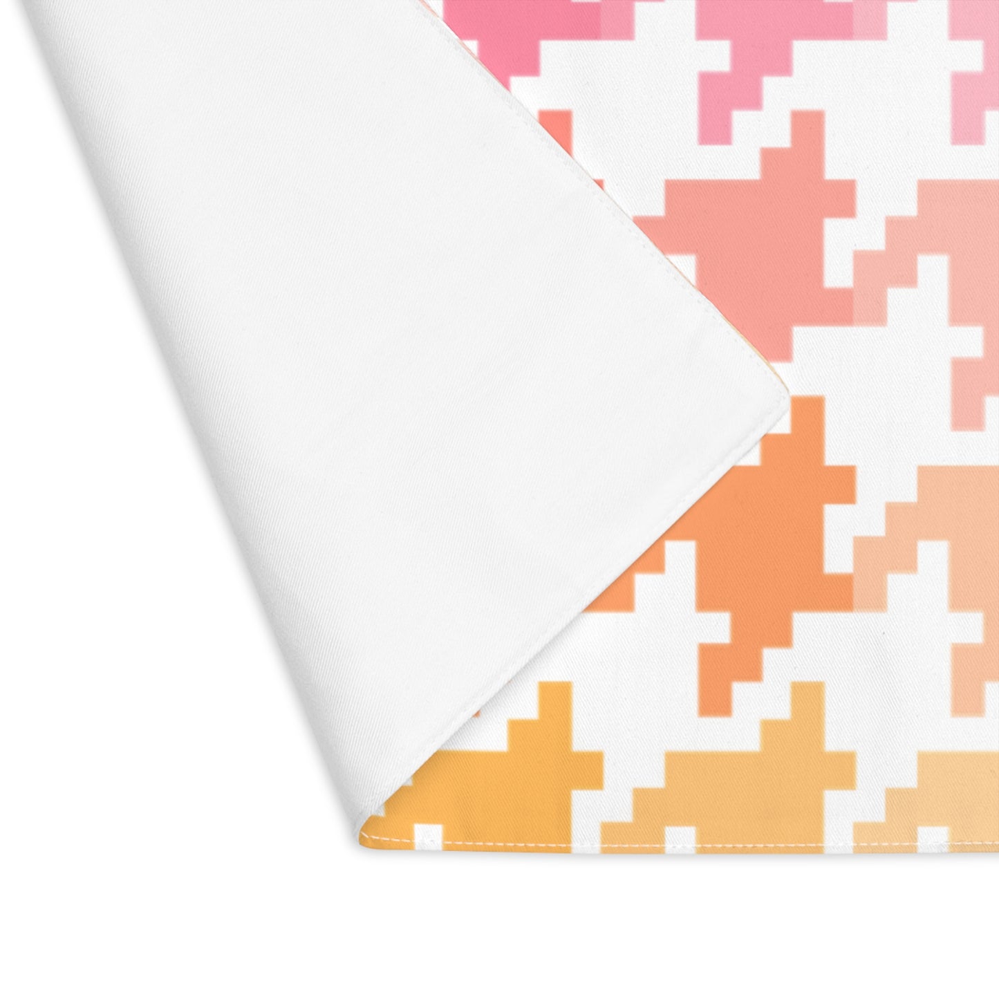 Houndstooth Fun in Pink and Orange Cotton Placemat