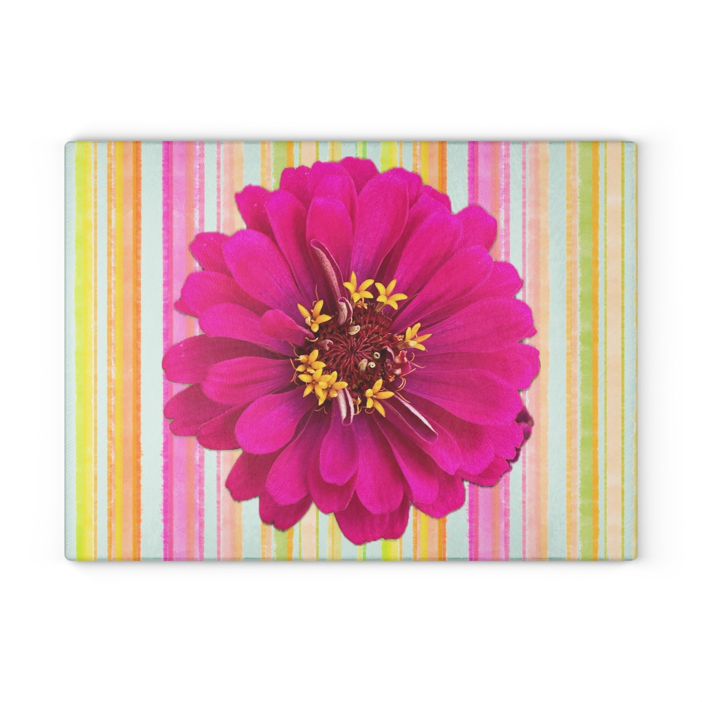 Glass Cutting Board Zinnia Fun