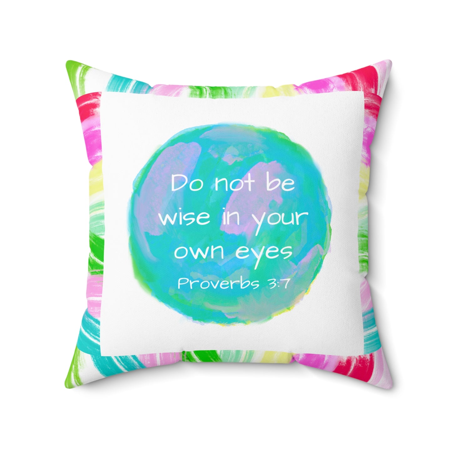 Mega Dot Polyester Square Pillow Do not be wise in your own eyes Butterfly