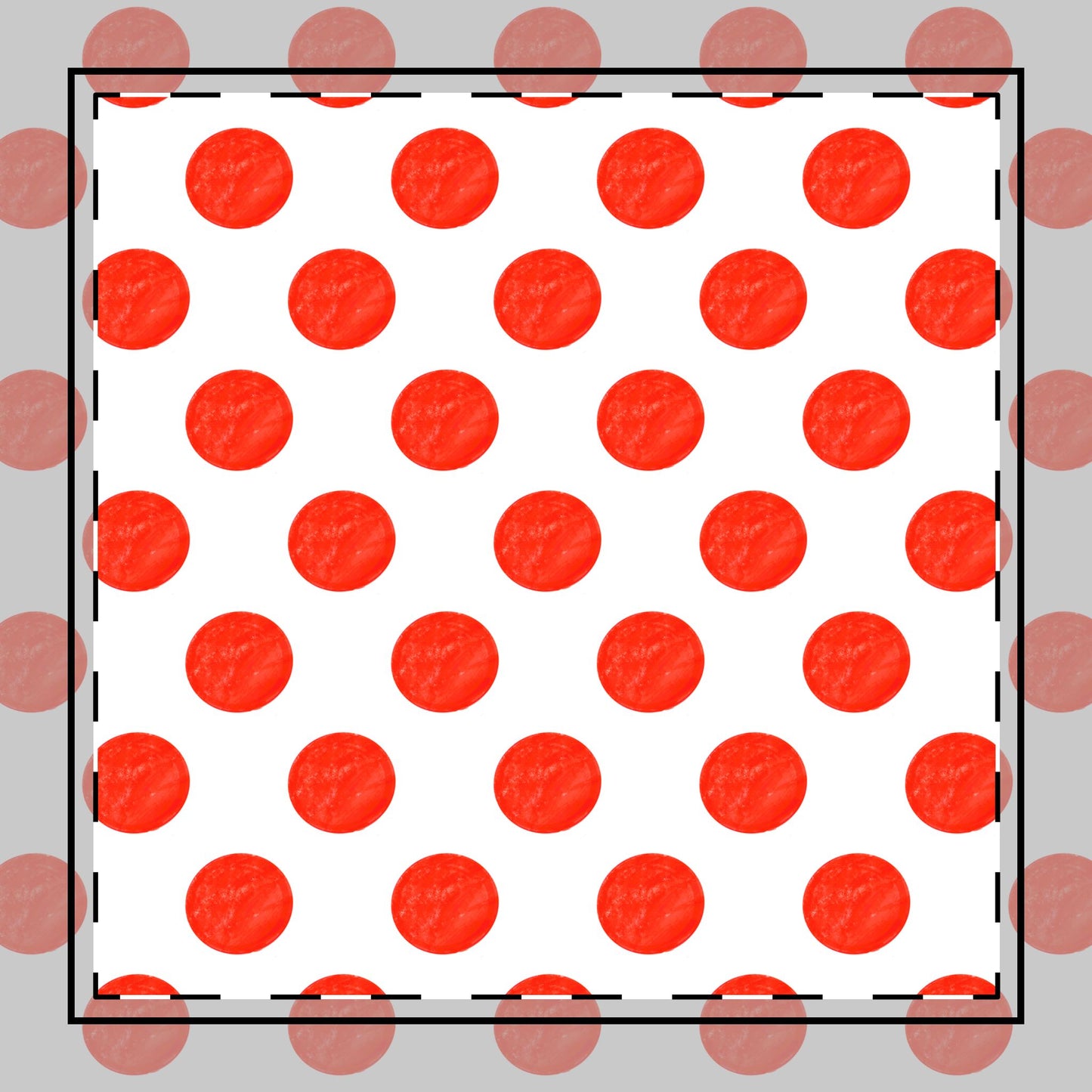 Polka Dot Poly Twill Napkin, Red, Bright White Fabric Background