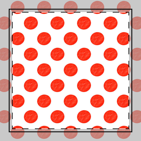 Polka Dot Poly Twill Napkin, Red, Bright White Fabric Background