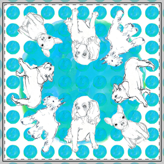 Dogi Fun DinnerTablecloths Aqua polka dots