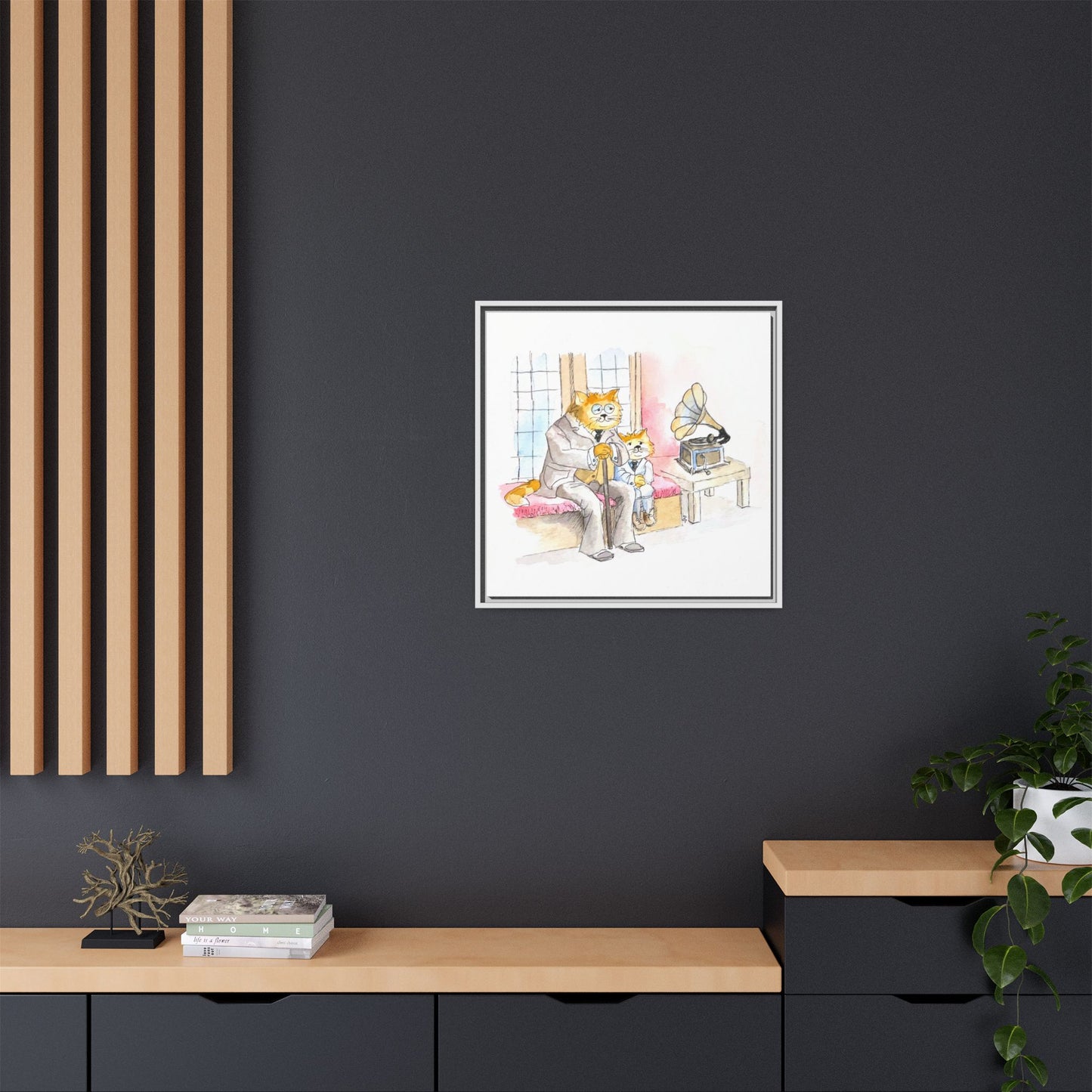 Kitty Fun Matte Canvas Framed