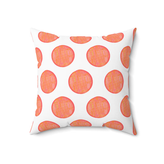Polka Dot Palette Polyester Square Pillow Orange