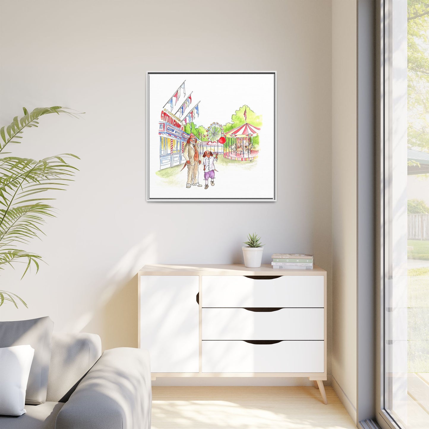 Dogi Fun Matte Canvas Framed