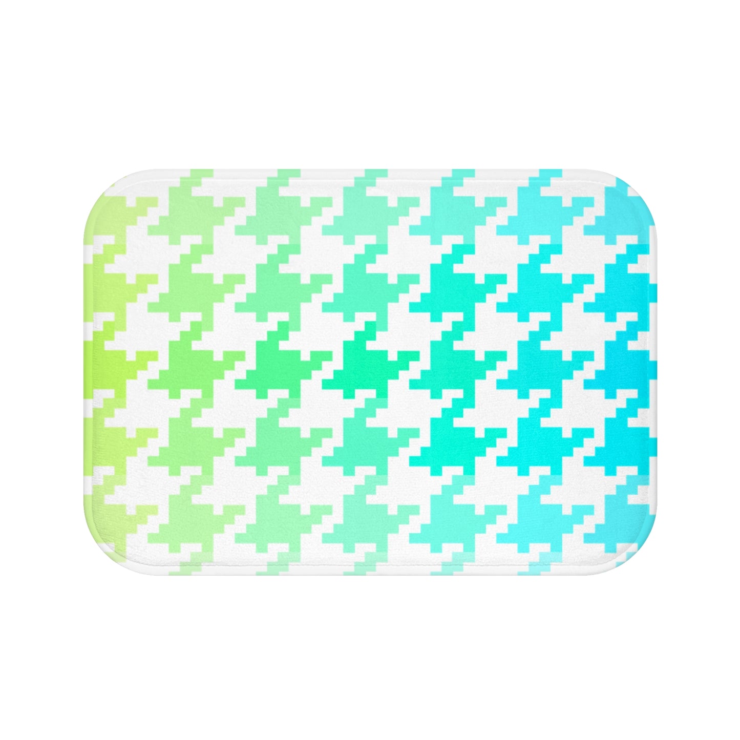 Bath Mats Houndstooth Green/Aqua