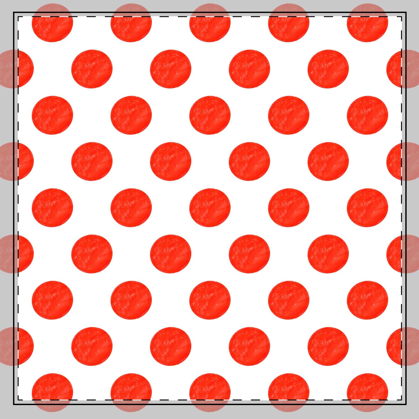 Polka Dot Poly Twill Napkin, Red, Bright White Fabric Background