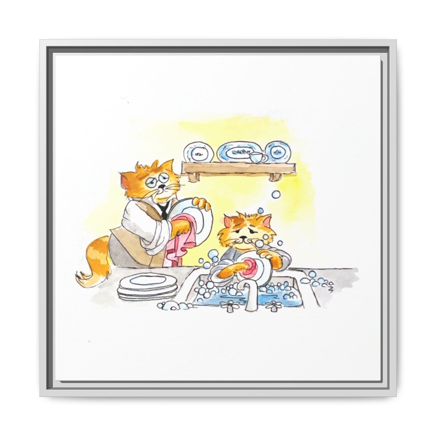 Kitty Fun Matte Canvas Framed