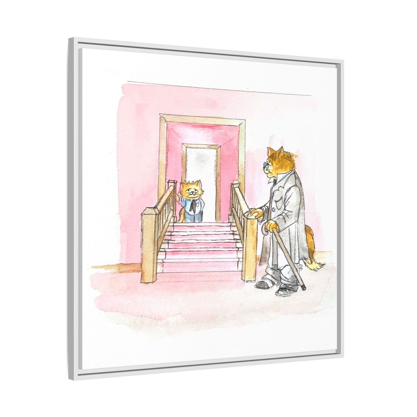 Kitty Fun Matte Canvas Framed