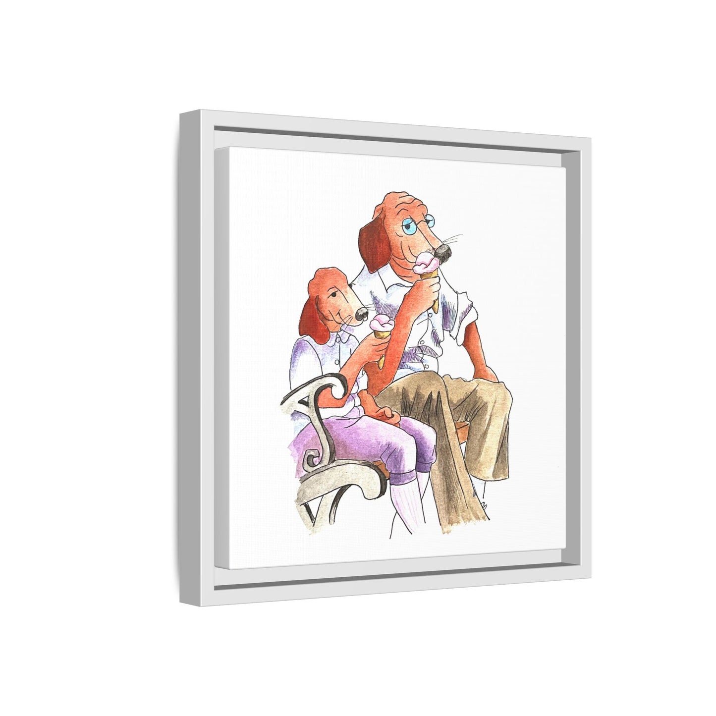 Dogi Fun Matte Canvas Framed