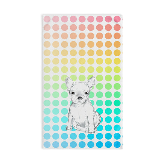 Dogi Fun Hand Towel, Chihuahua with Multi-Color Polka Dots