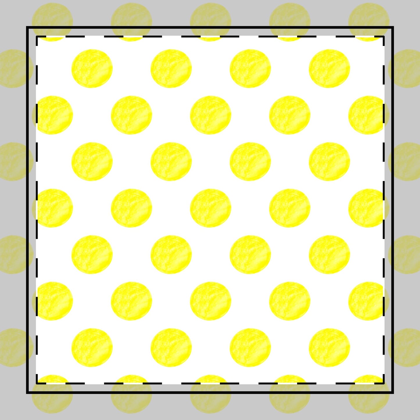 X Polka Dot Poly Twill Napkin, Yellow, Bright White Fabric Background