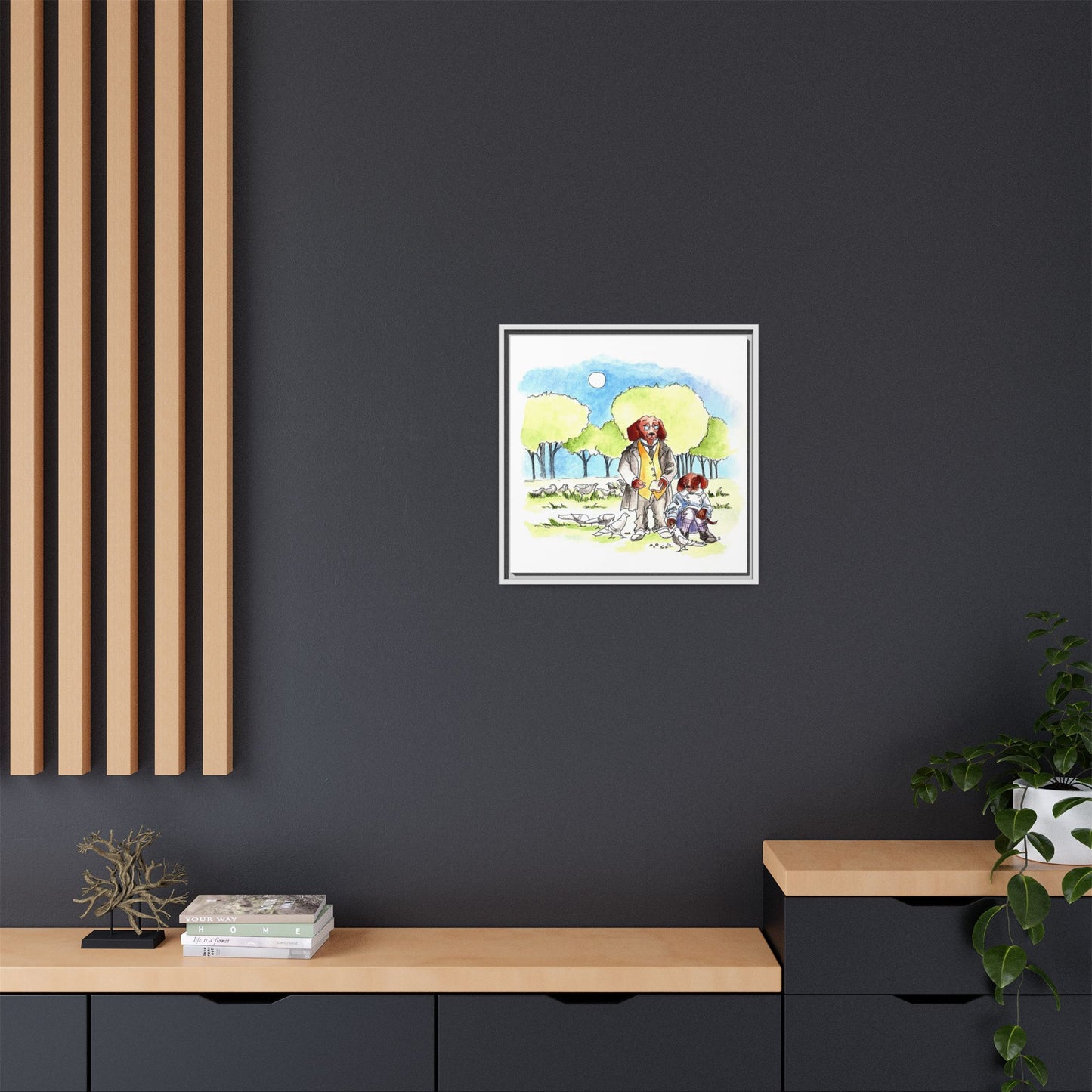 Dogi Fun Matte Canvas Framed