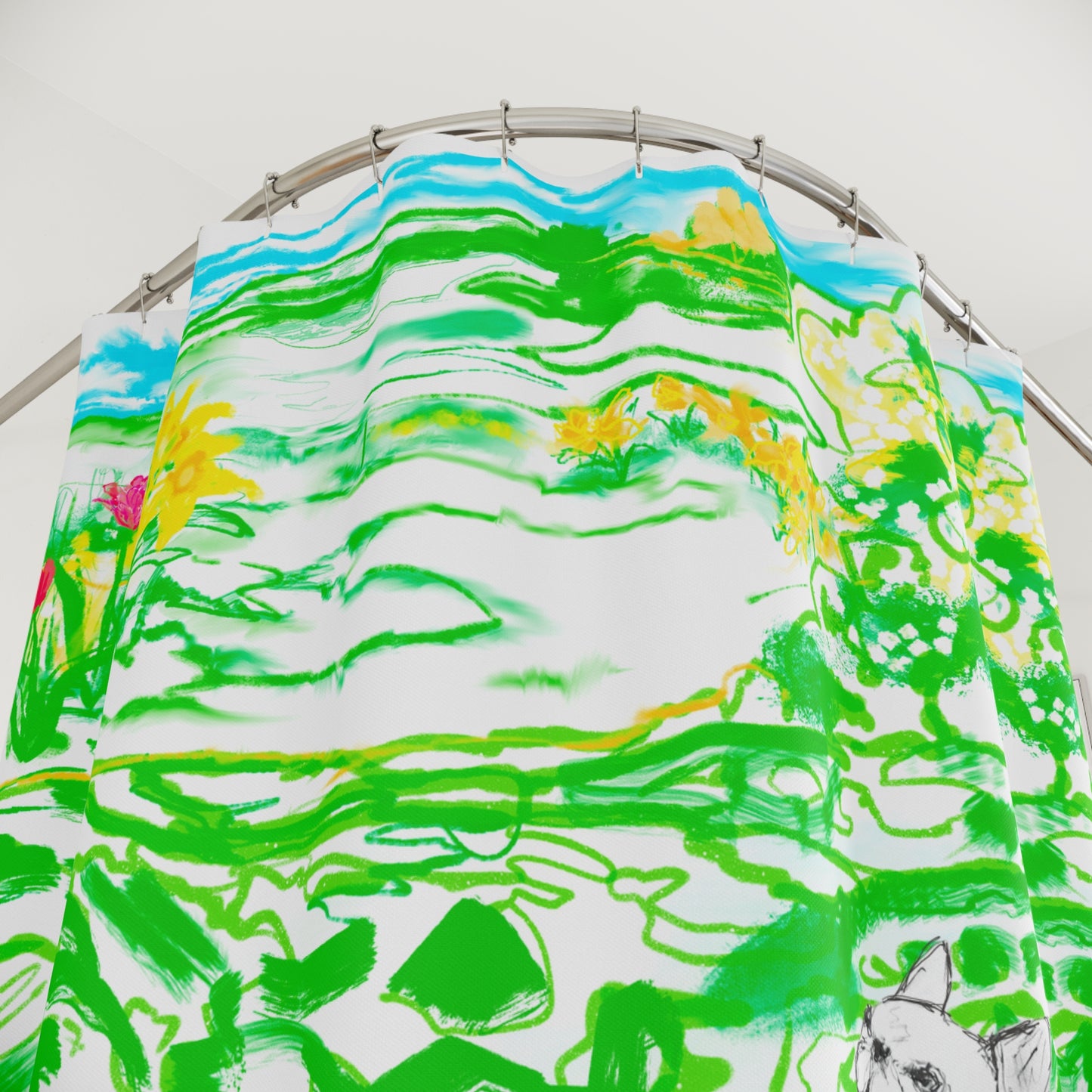Colorful Cats and Dogs Shower Curtains