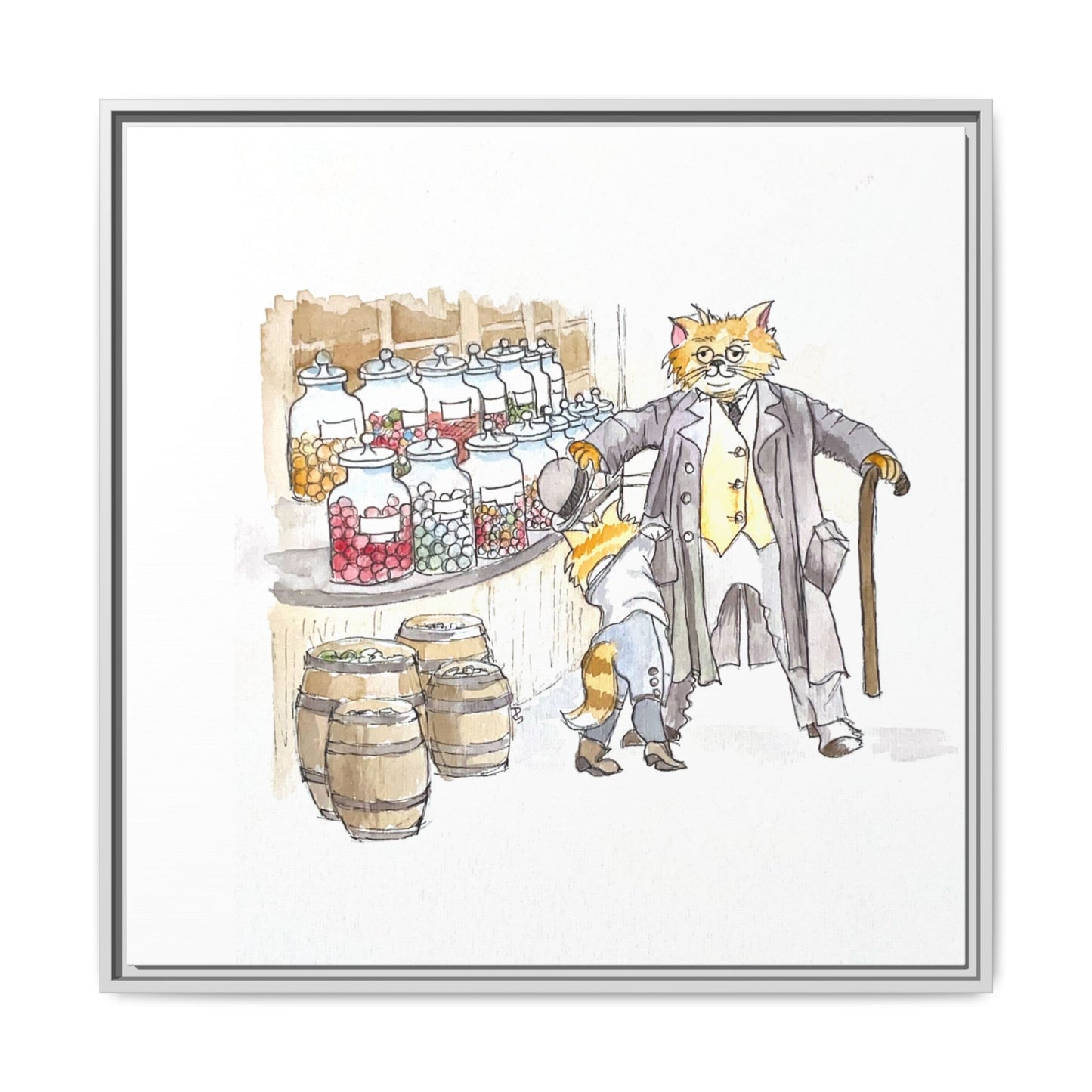 Kitty Fun Matte Canvas Framed