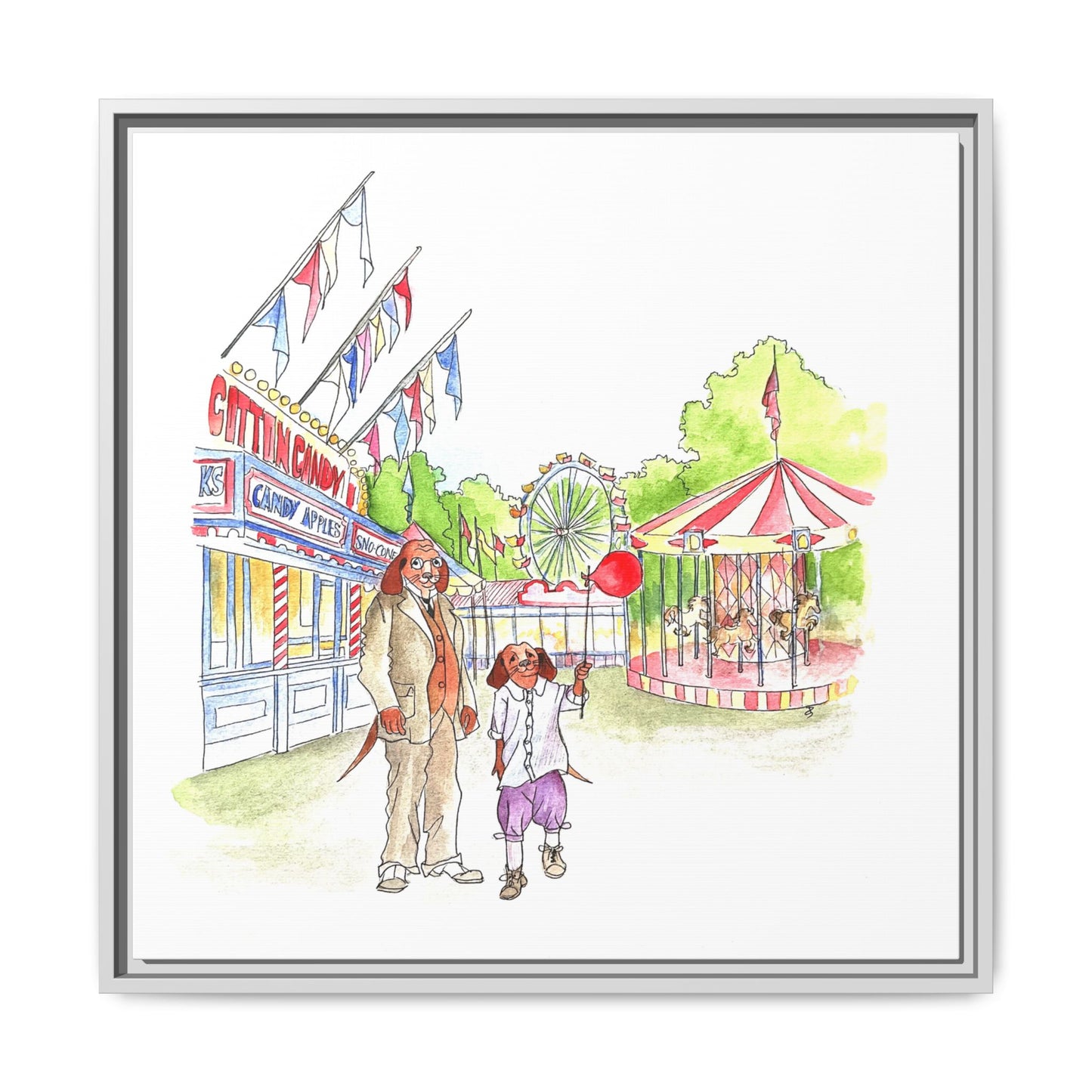 Dogi Fun Matte Canvas Framed