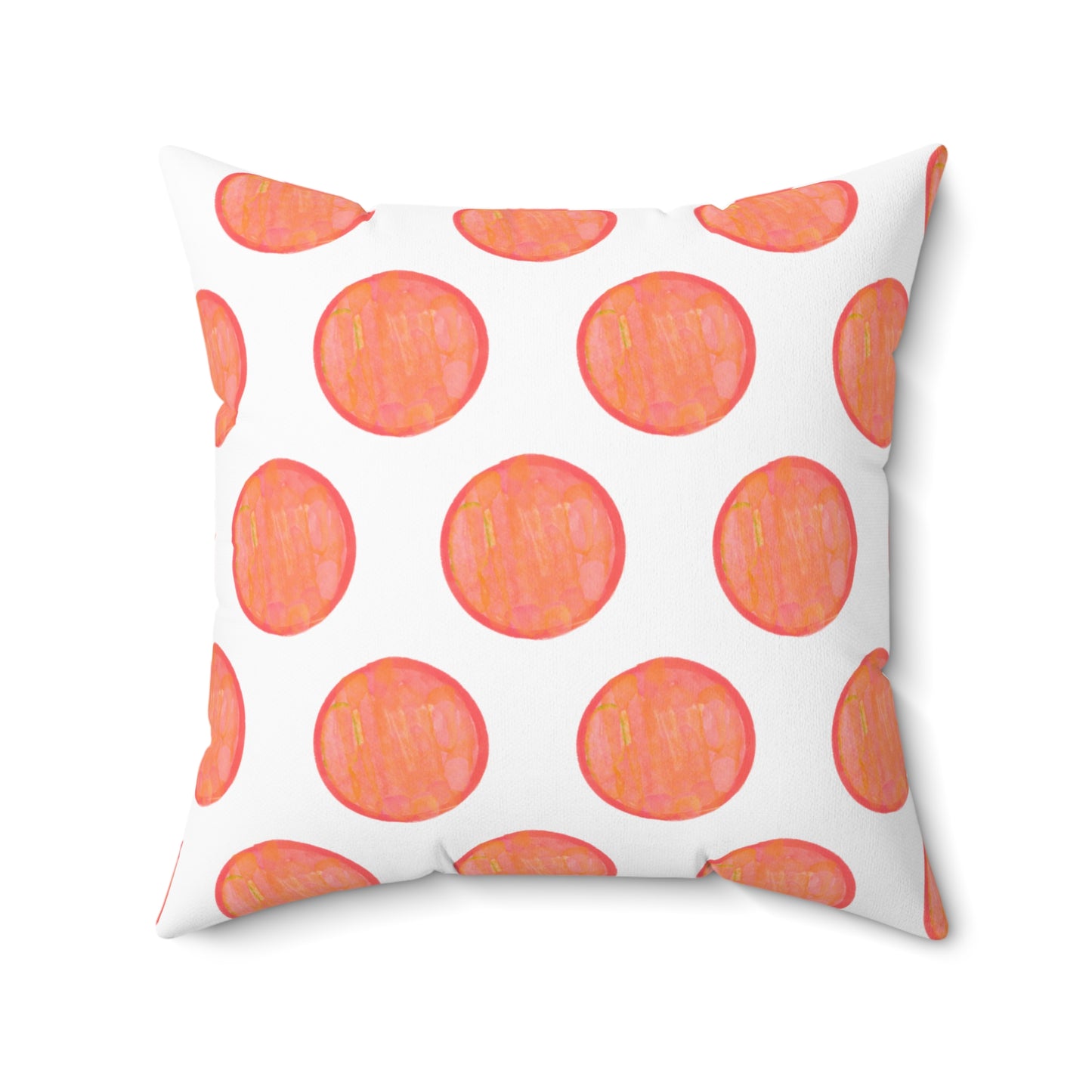 Polka Dot Palette Polyester Square Pillow Orange