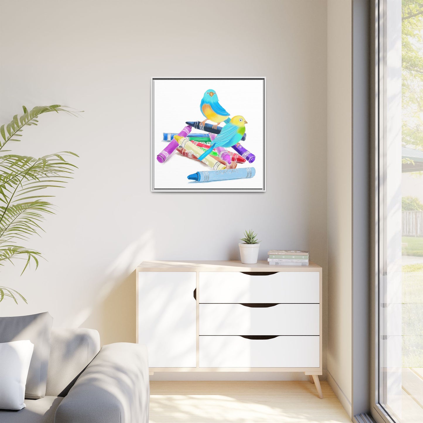 Jolly Birds Matte Canvas Framed