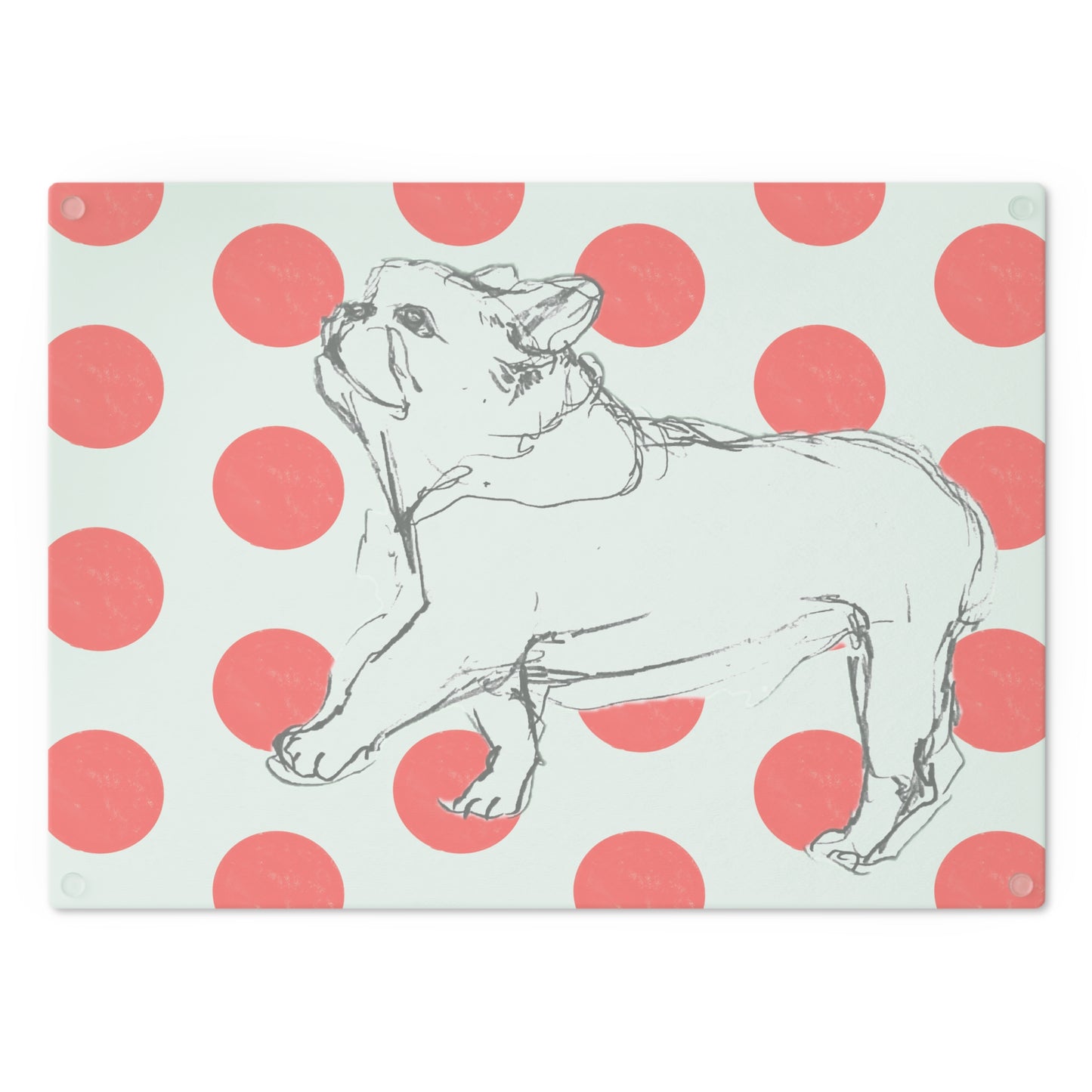 Glass Cutting Board Dot & Dog Board