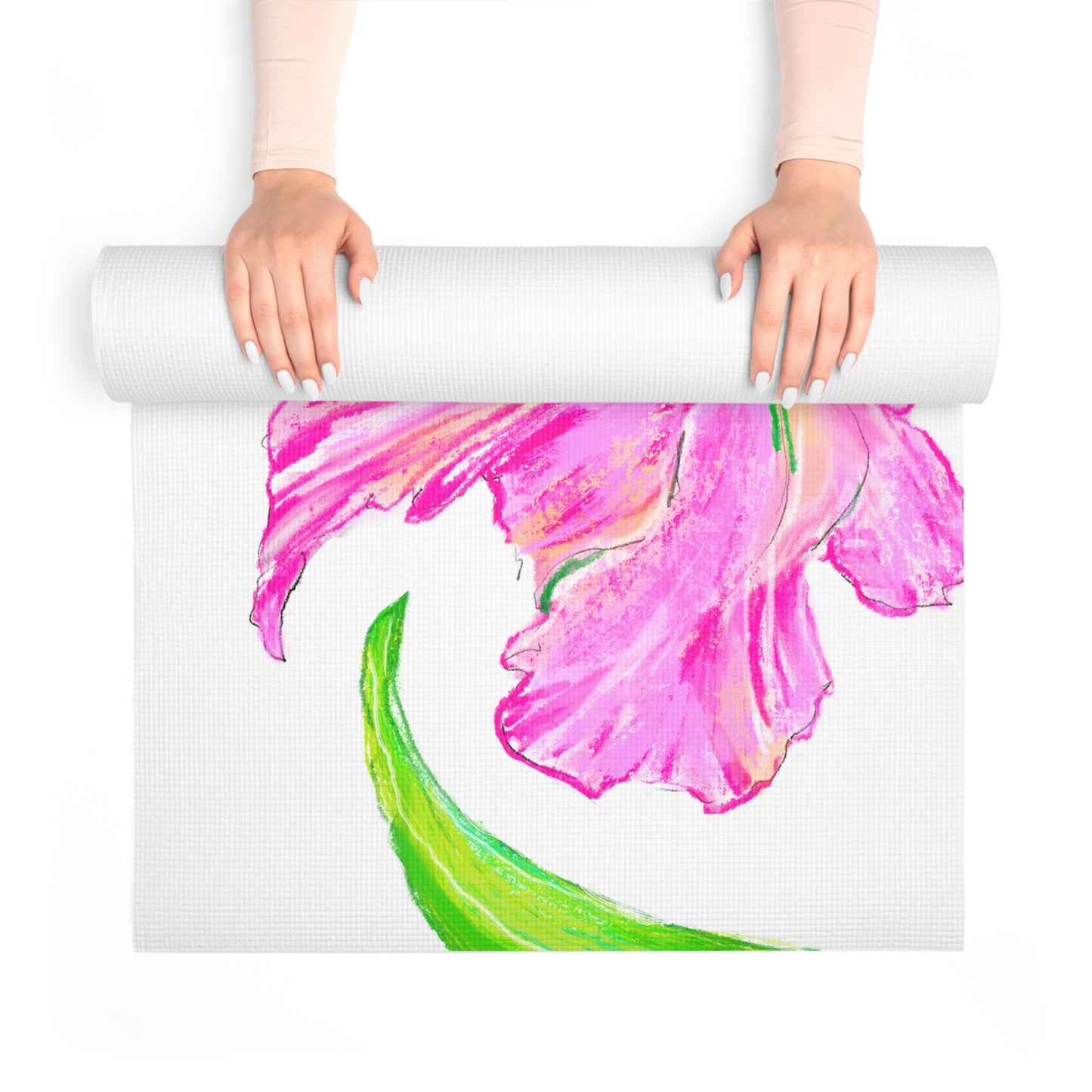 Dancing Tulips Exercise Mat "Holiness is happiness"