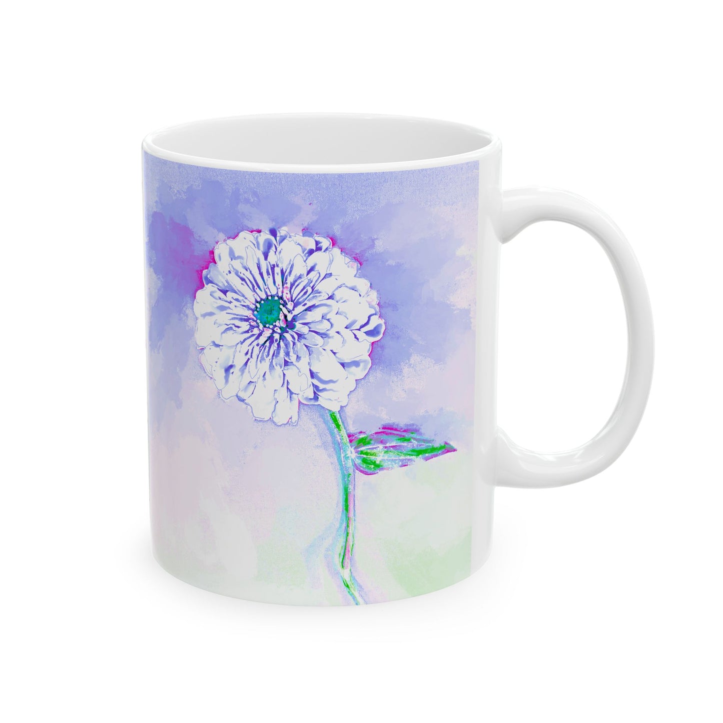 Zinnia Color Splash Mug Periwinkle “Dare to Be Humble”
