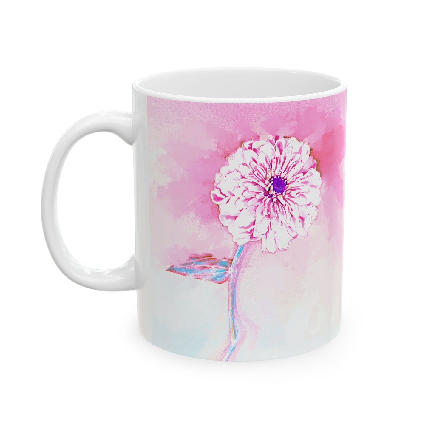 Zinnia Color Splash Mug Pink “Dare to Be Brave”