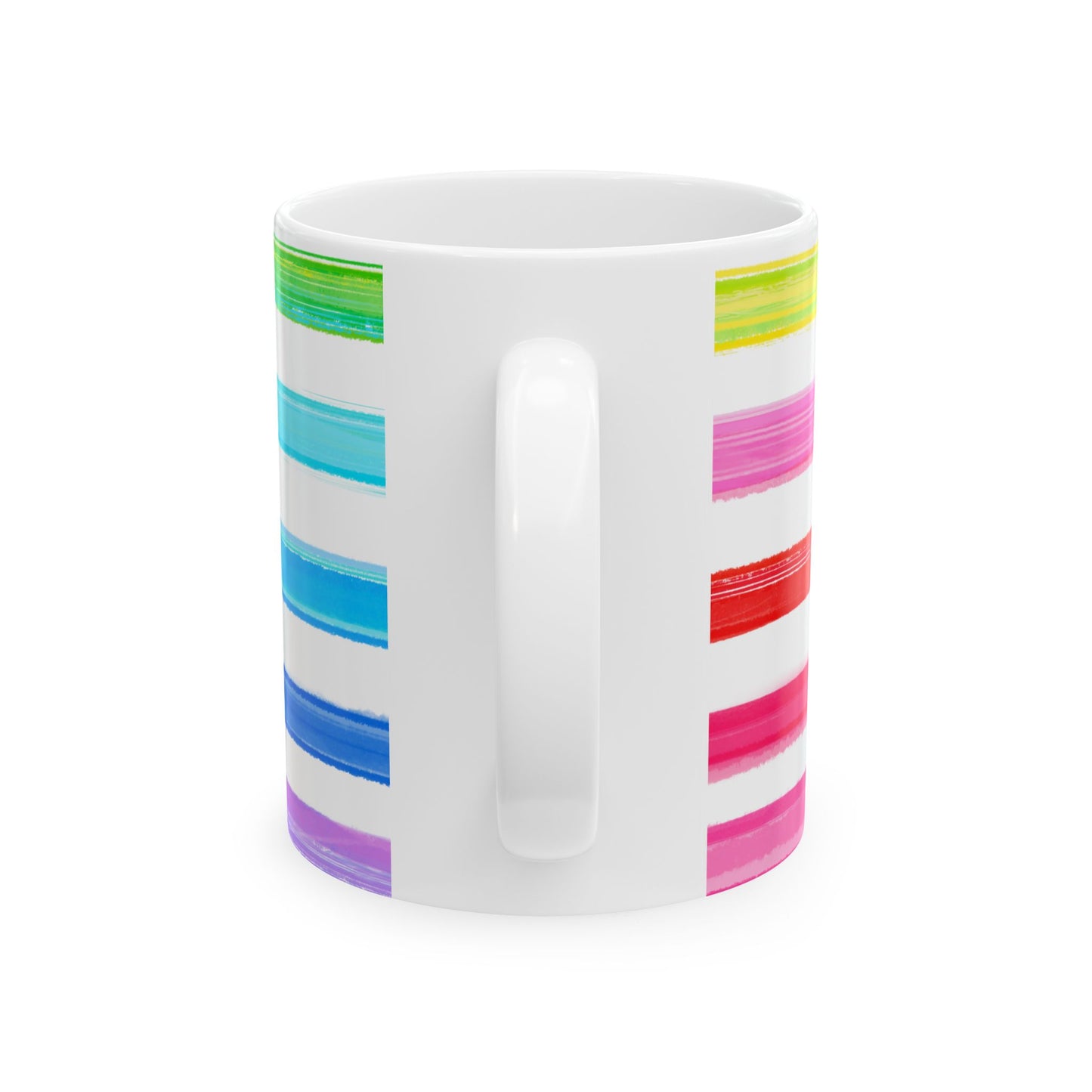 Rainbow Stripes Crayon Box Ceramic Mug Multi-color