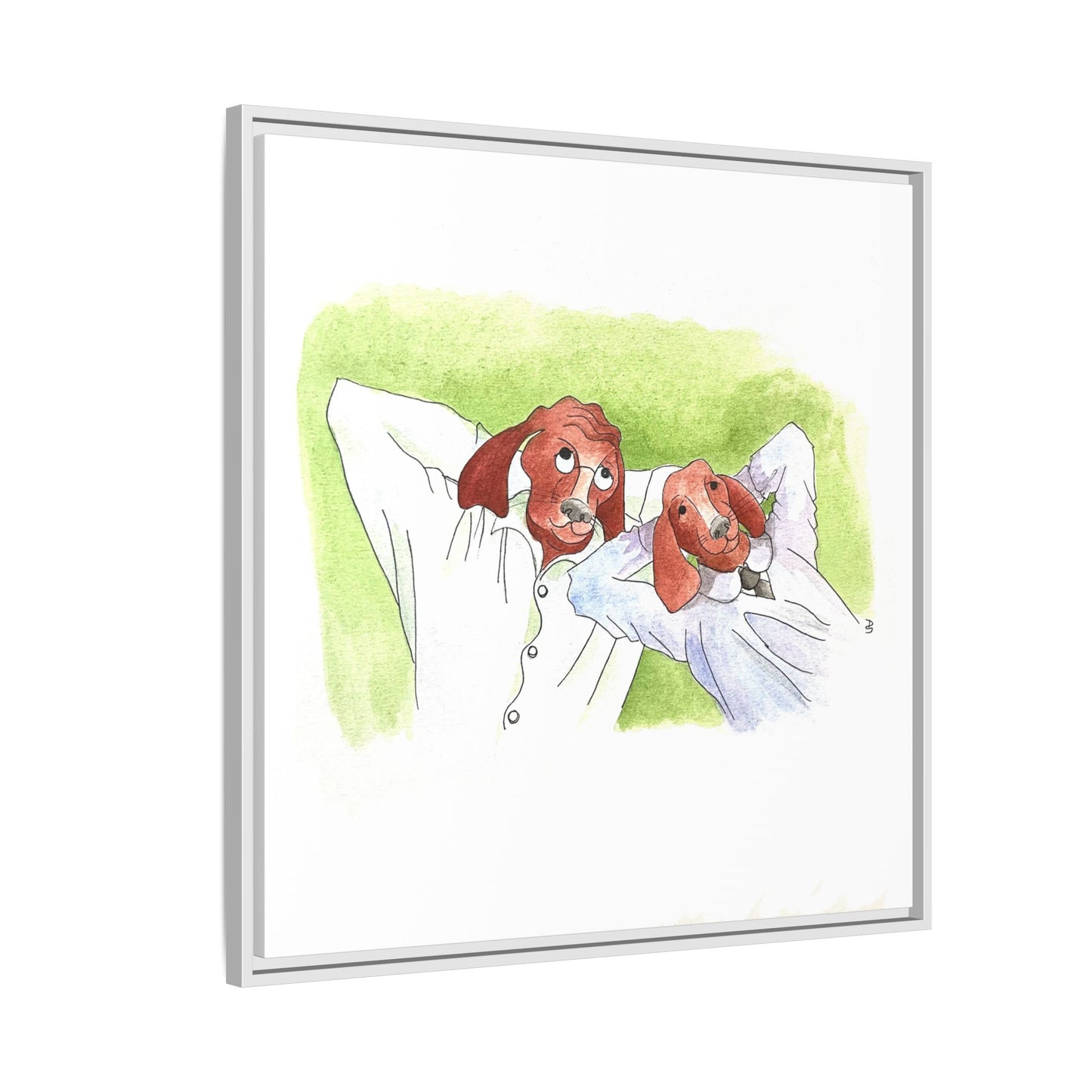 Dogi Fun Matte Canvas Framed