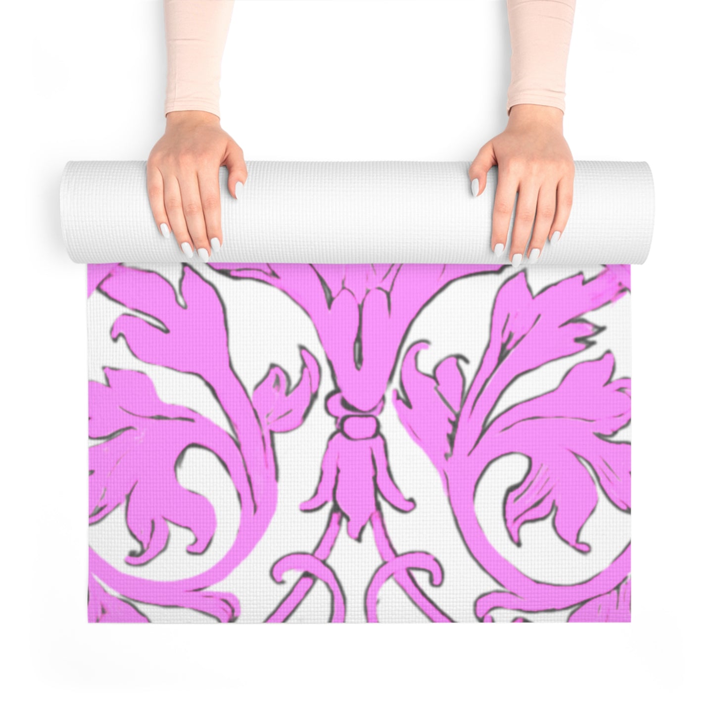 Foam Yoga Mats Scrollwork Pink
