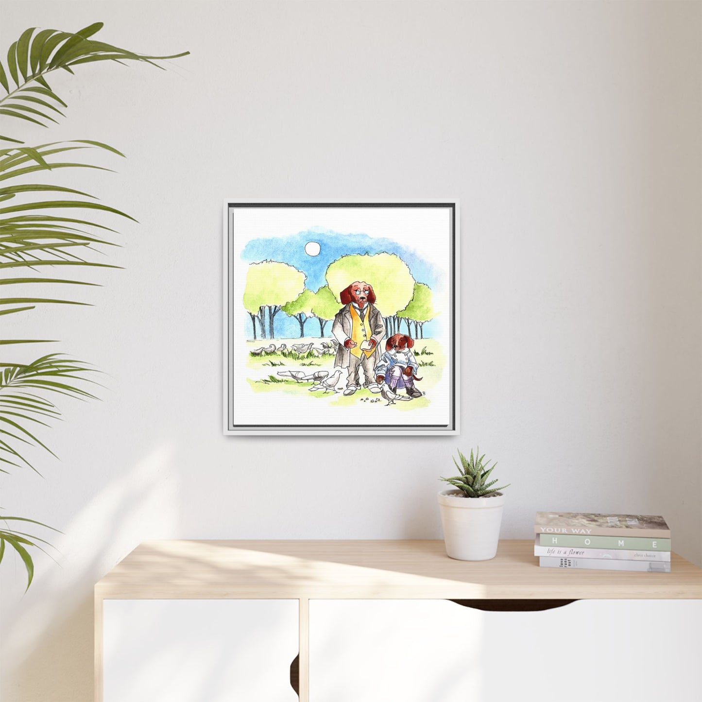 Dogi Fun Matte Canvas Framed