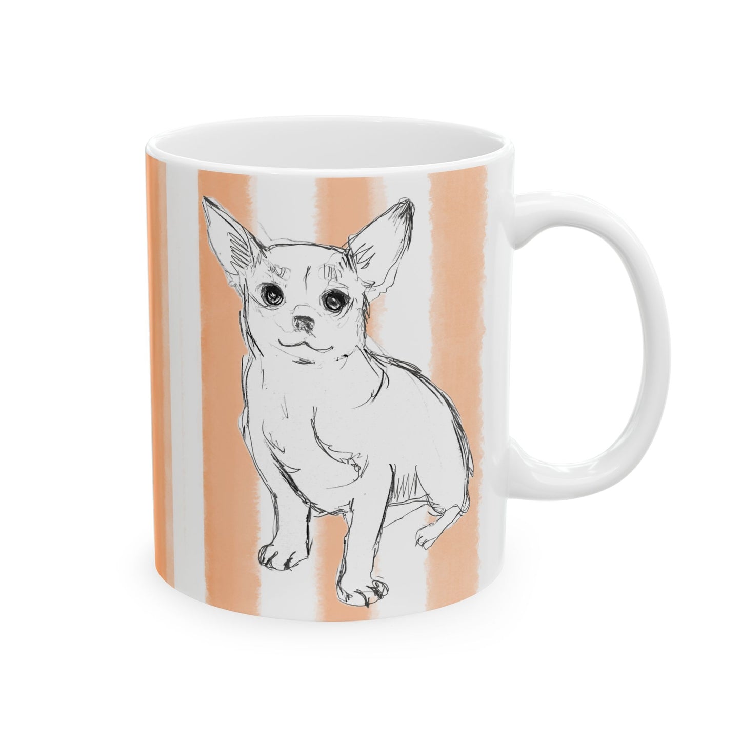 Mugs Dog Fun with Orange Stripes
