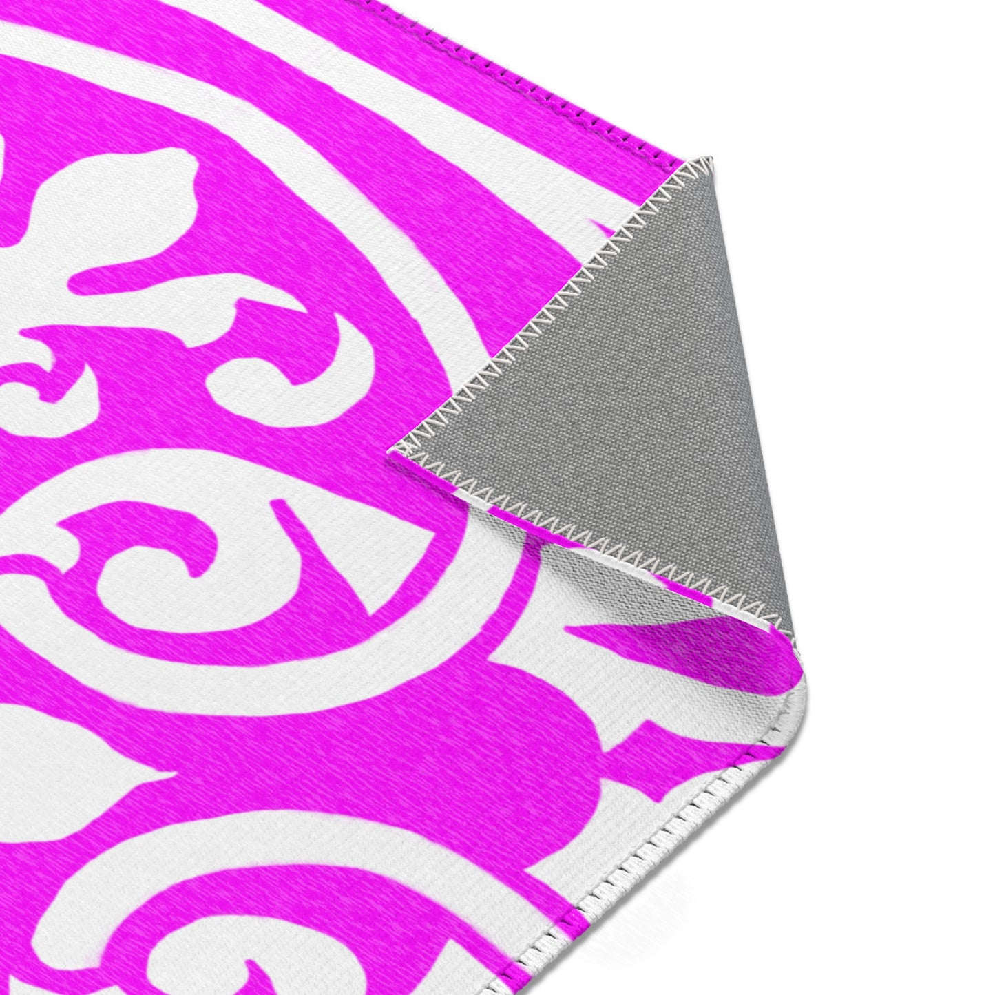 Scrollwork Indoor/Outdoor Rug Raspberry "Sola Gratia..."