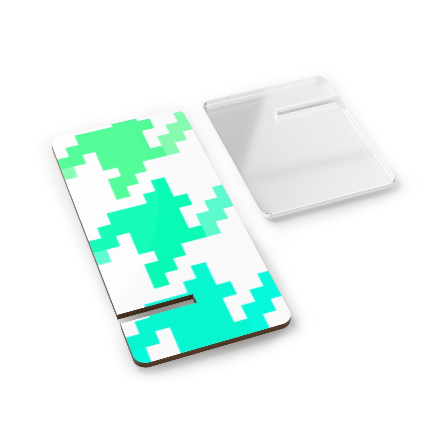 Houndstooth Smartphone Display Stand (Shades of Green and Aqua)