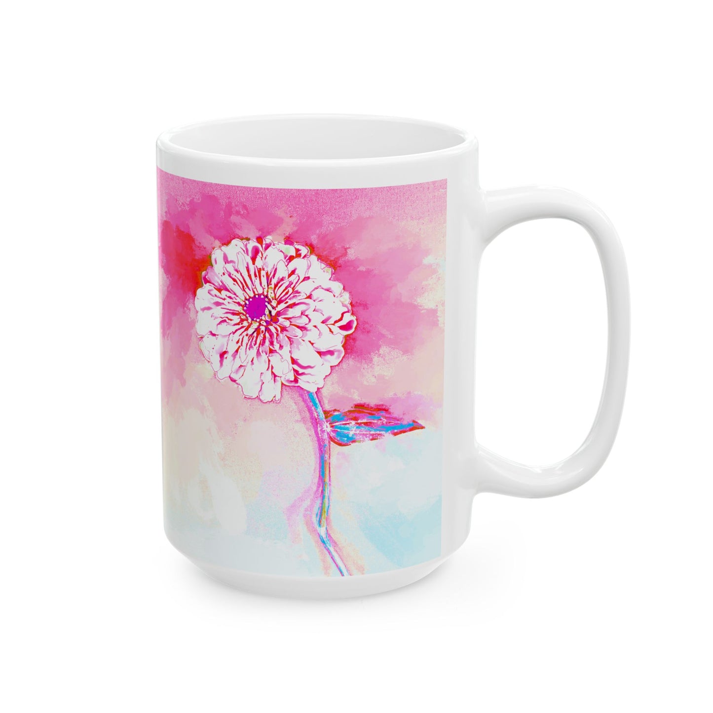 Zinnia Color Splash Mug Pink “Dare to Be Brave”