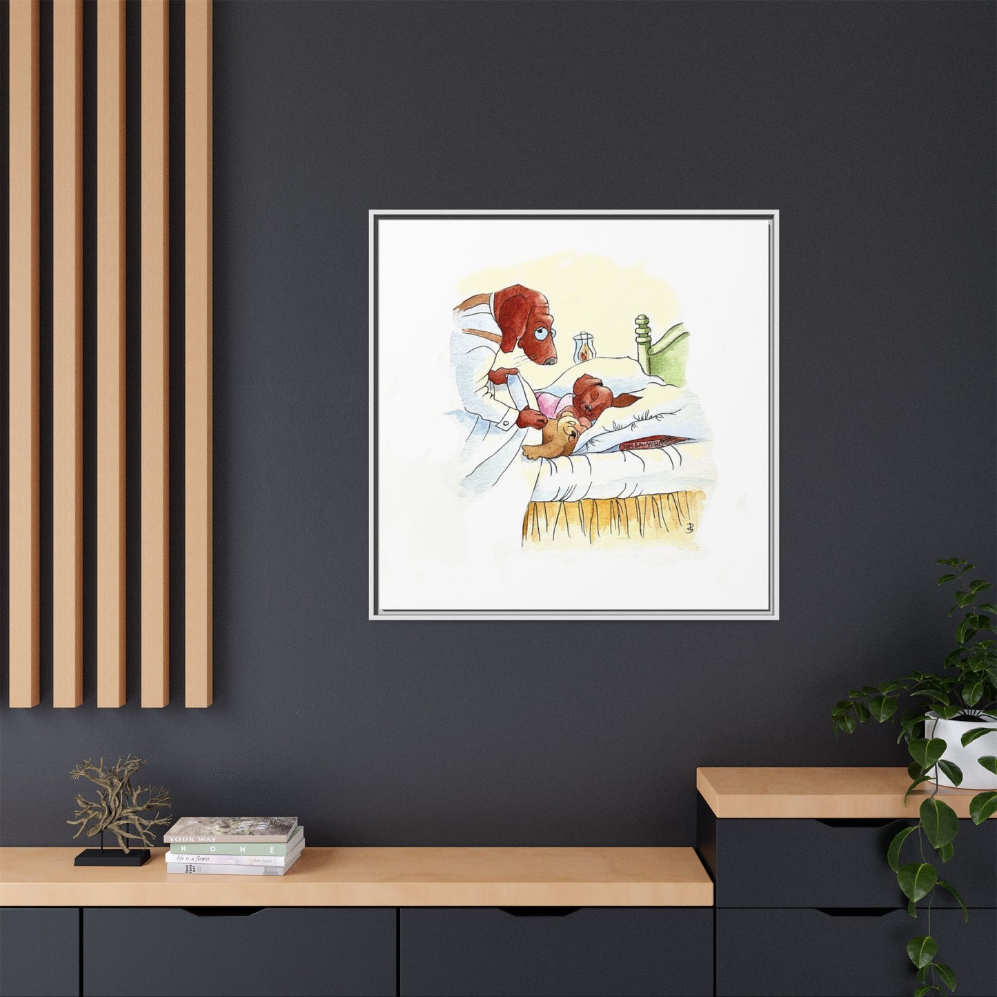 Dogi Fun Matte Canvas Framed