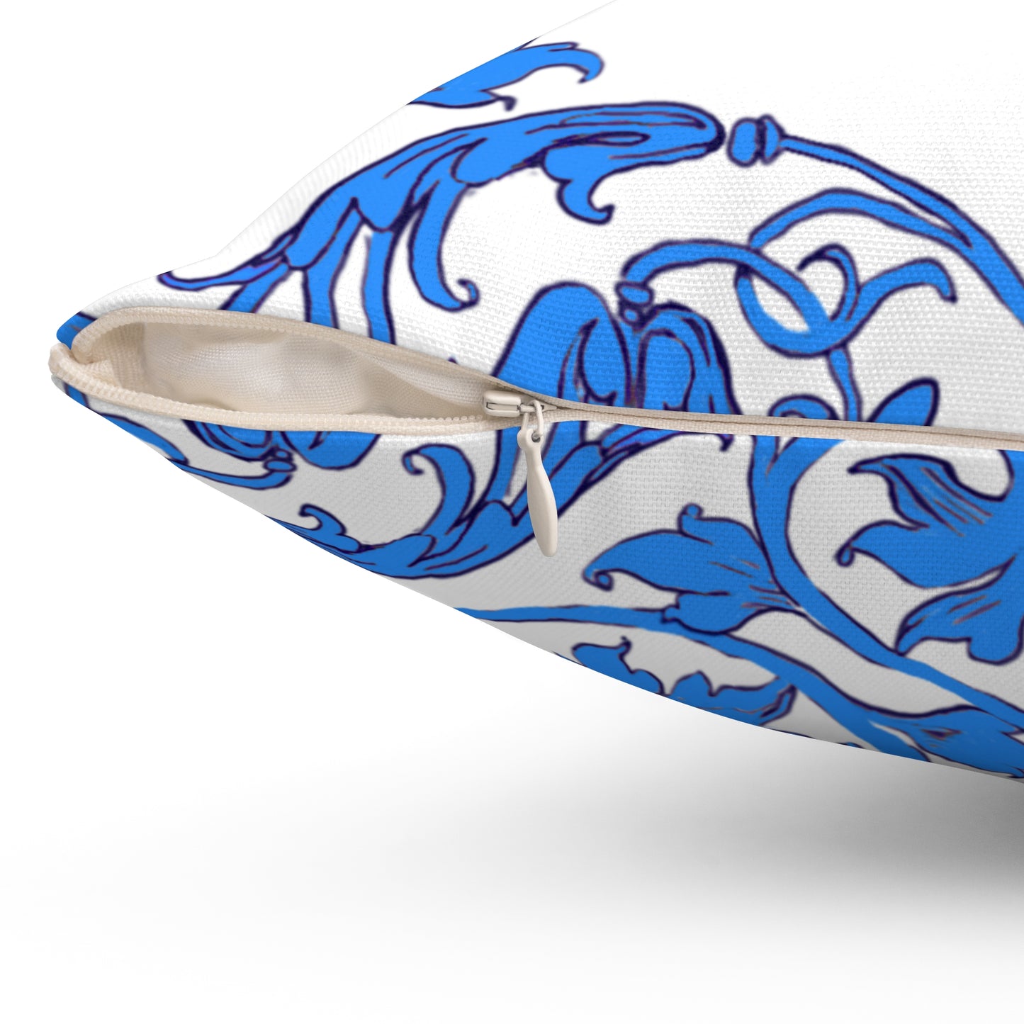 Scrollwork Polyester Square Pillow "Devote yourselves..."