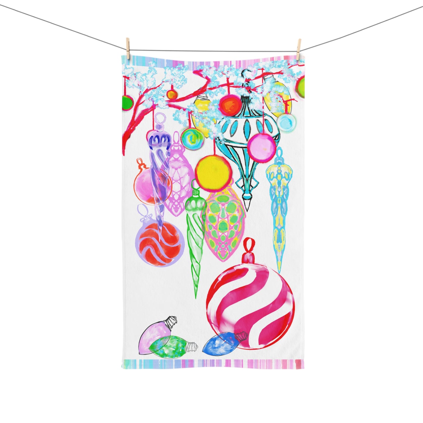 Christmas Hand Towels. Ornament Joy