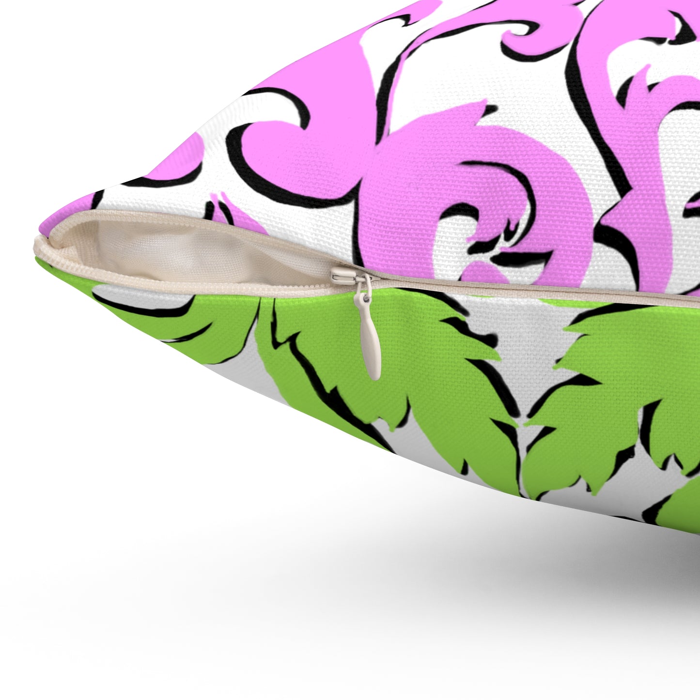 Scrollwork Polyester Square Pillow "Devote yourselves..."