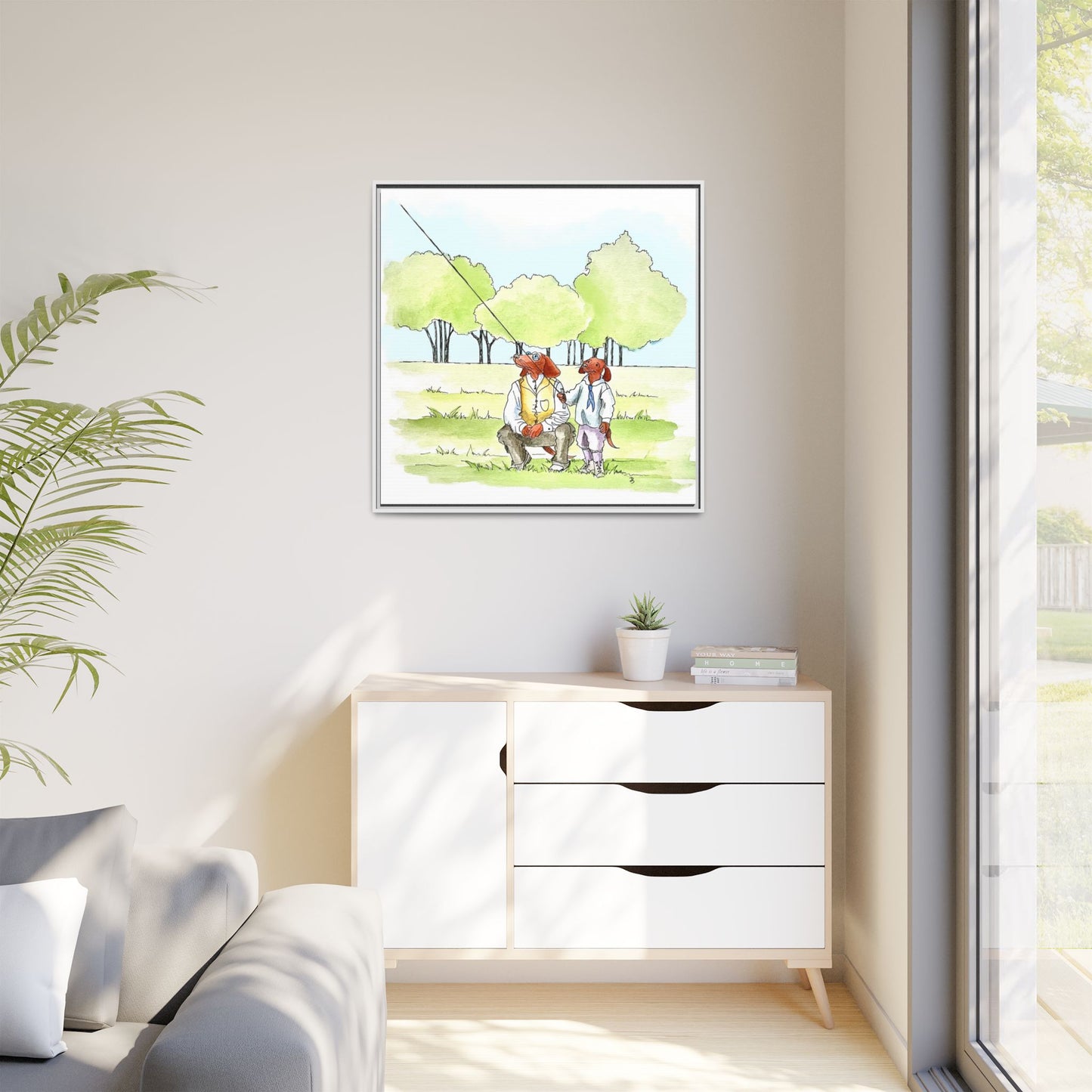 Dogi Fun Matte Canvas Framed