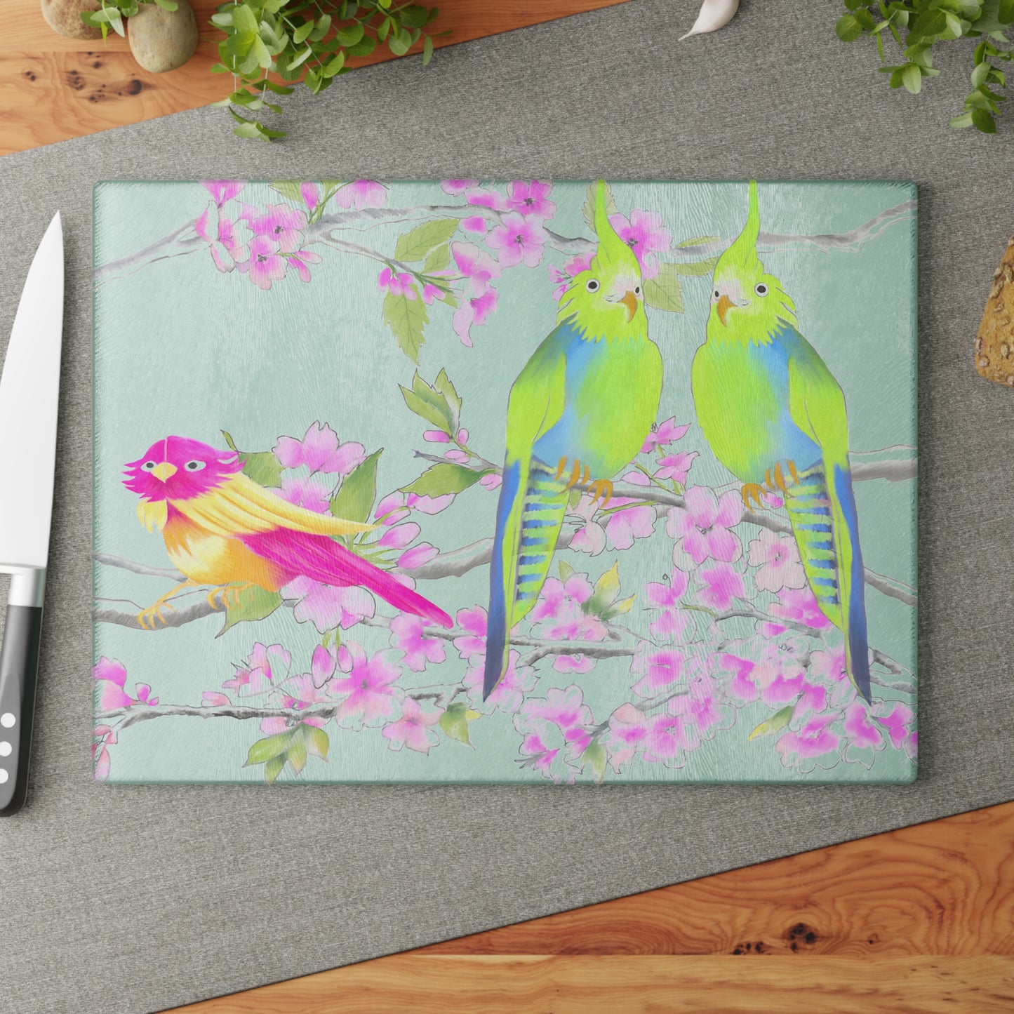 Glass Cutting Boards Cherry Chirp